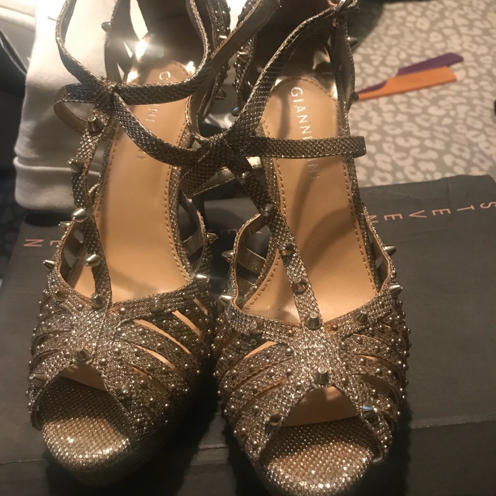 Gold Heel with  Studs